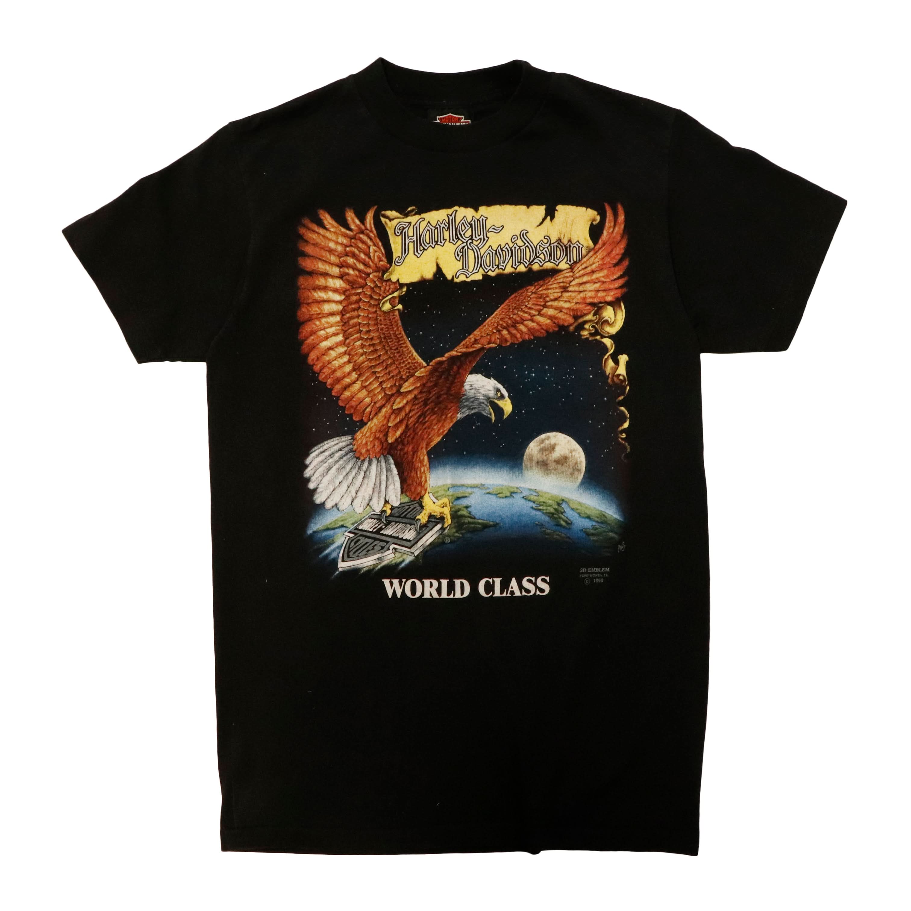 Vintage 3D Emblem 1990 Harley-Davidson Eagle Graphic T-Shirt Size M