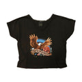 Vintage 1987 Harley Davidson lace trim cropped t-shirt Size M 3d Emblem