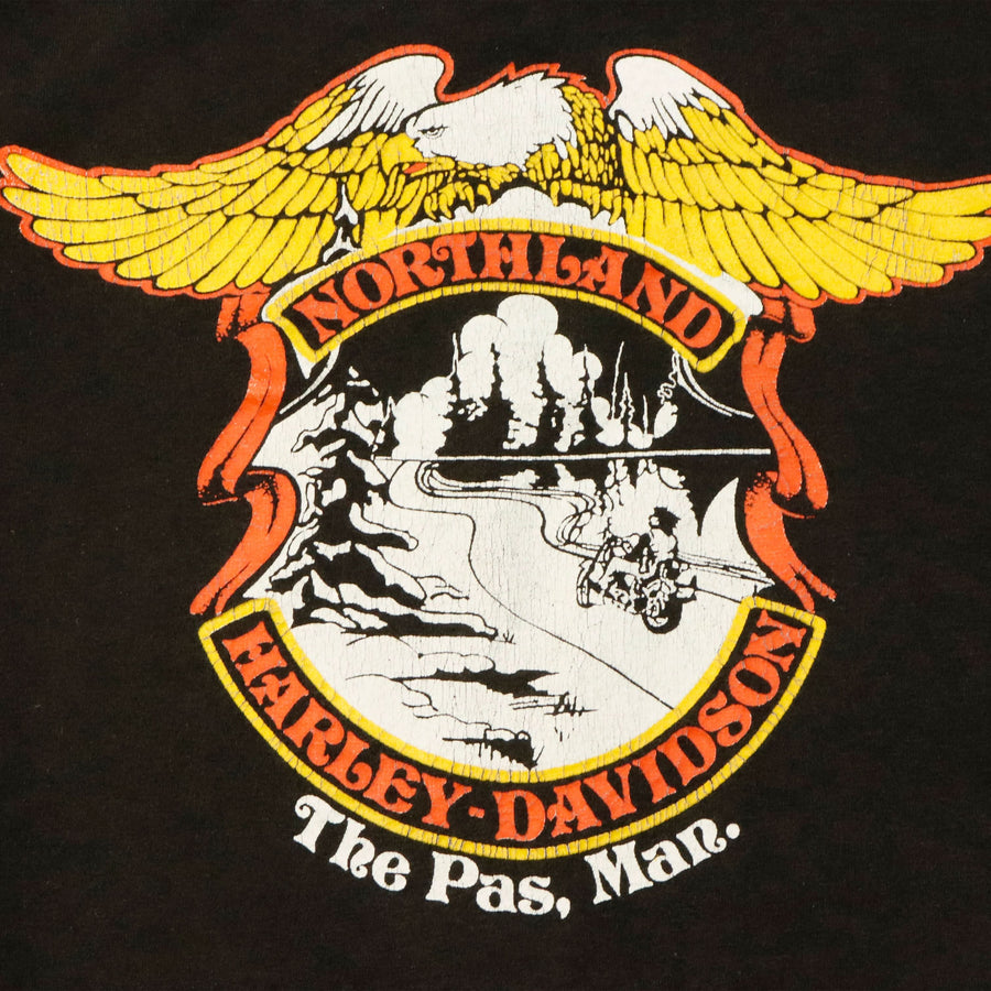 Vintage 3D Emblem 1989 Harley-Davidson Eagle Graphic T-Shirt Size