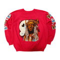 Vintage 80s Indian Head Graphic Print Sweatshirt Size XL