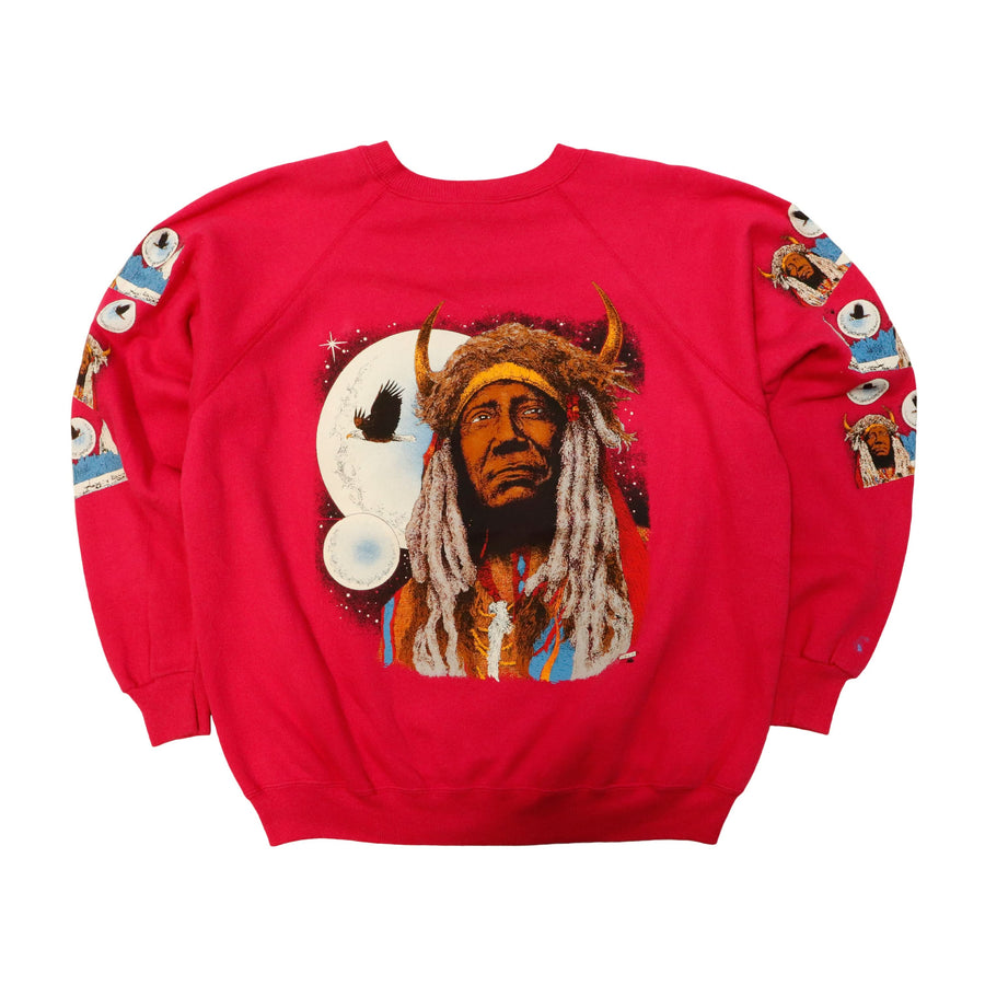 Vintage 80s Indian Head Graphic Print Sweatshirt Size XL – FAIF.COM