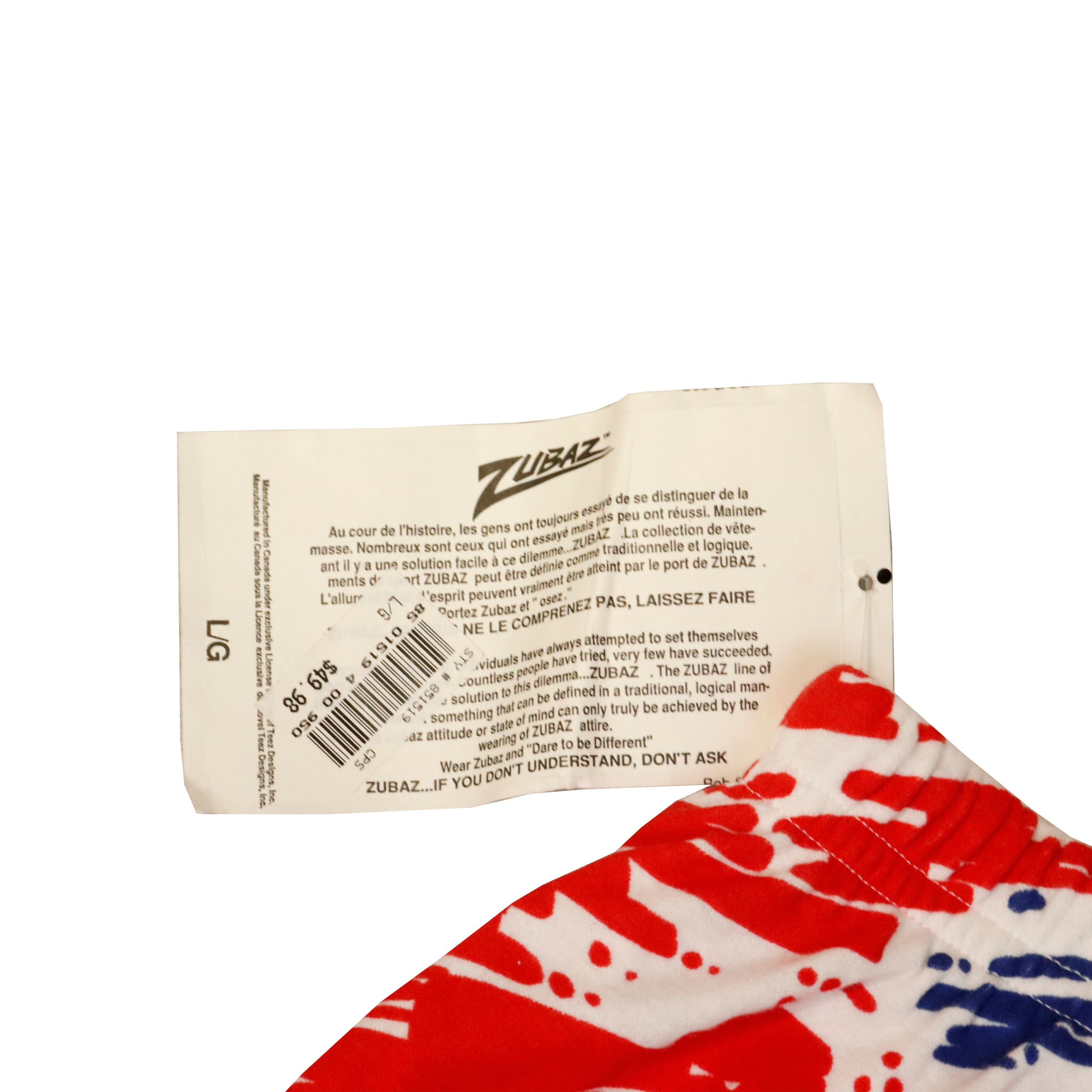 Vintage Buffalo Bills Zubaz red white and blue splatter print pants Size L