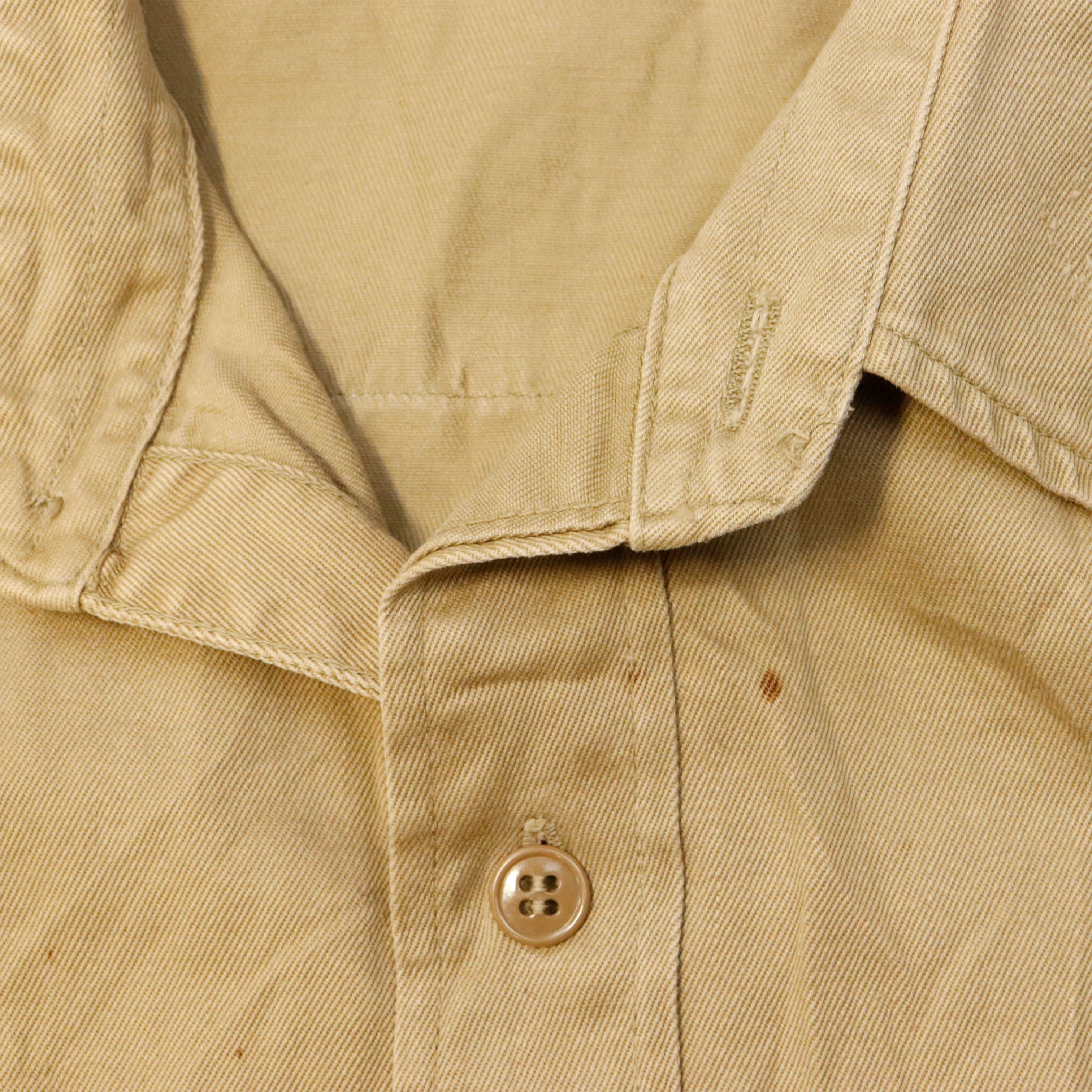 Vintage 50s Military Officer Patch Long Sleeve Button-Up Shirt Size N/A