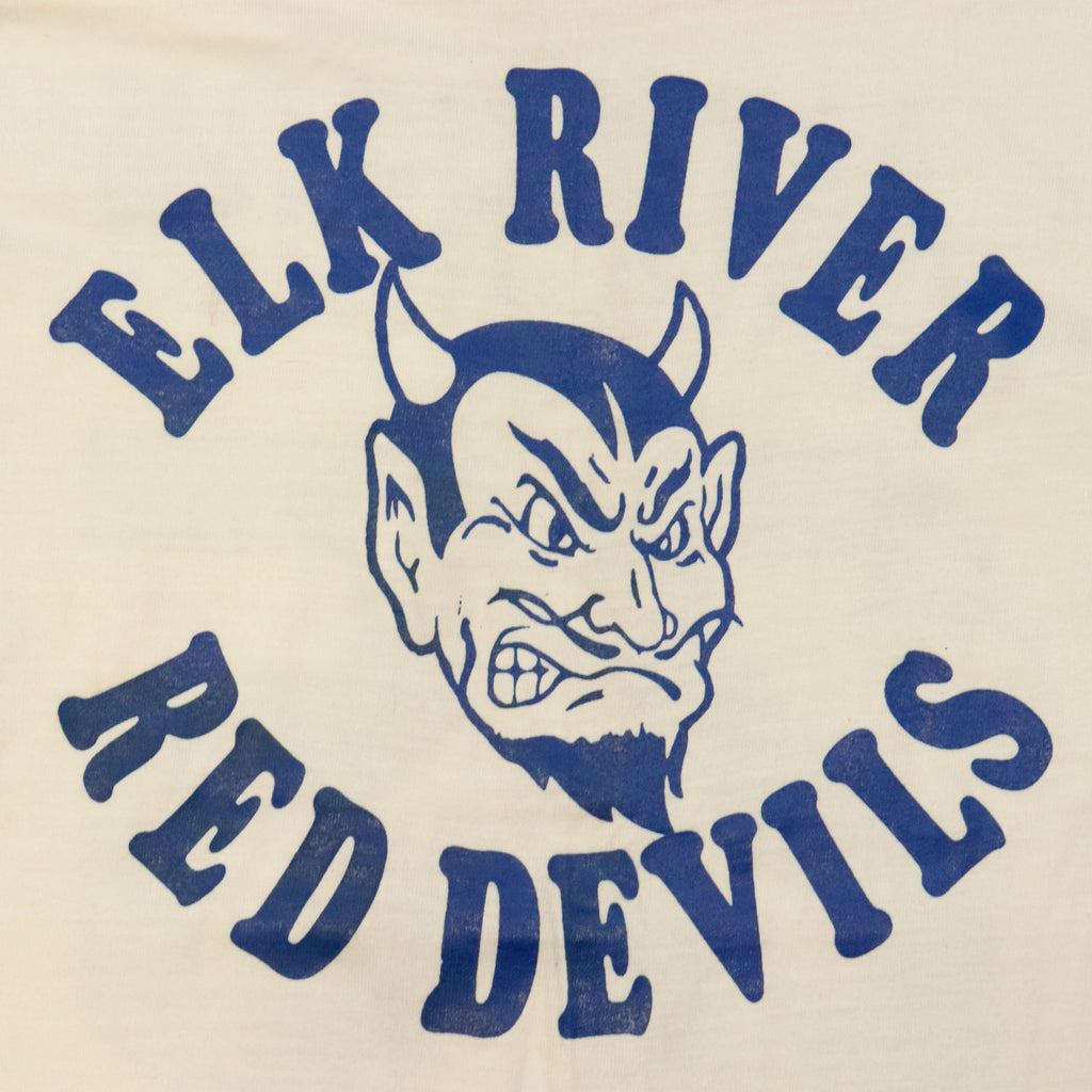 Vintage 70s Elk River Red Devils #25 graphic football Tshirt Size M