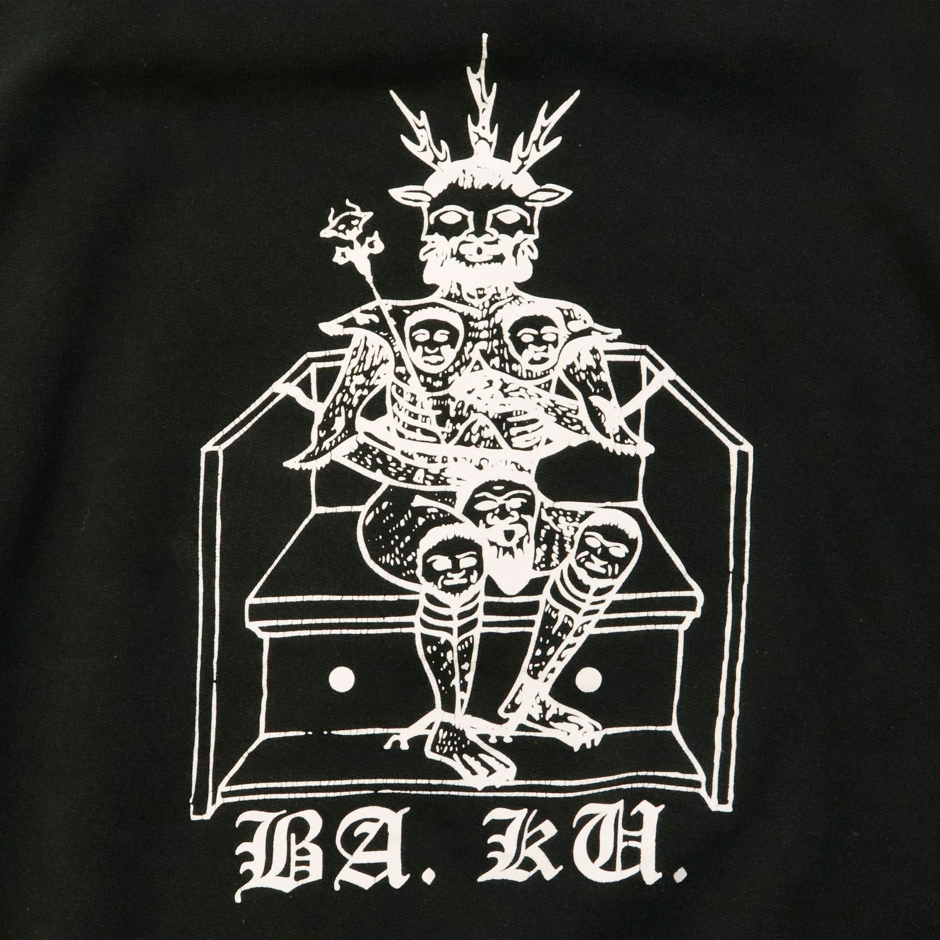 Vintage Skull Skates Ba Ku Barrier Cult Graphic Hoodie Size L