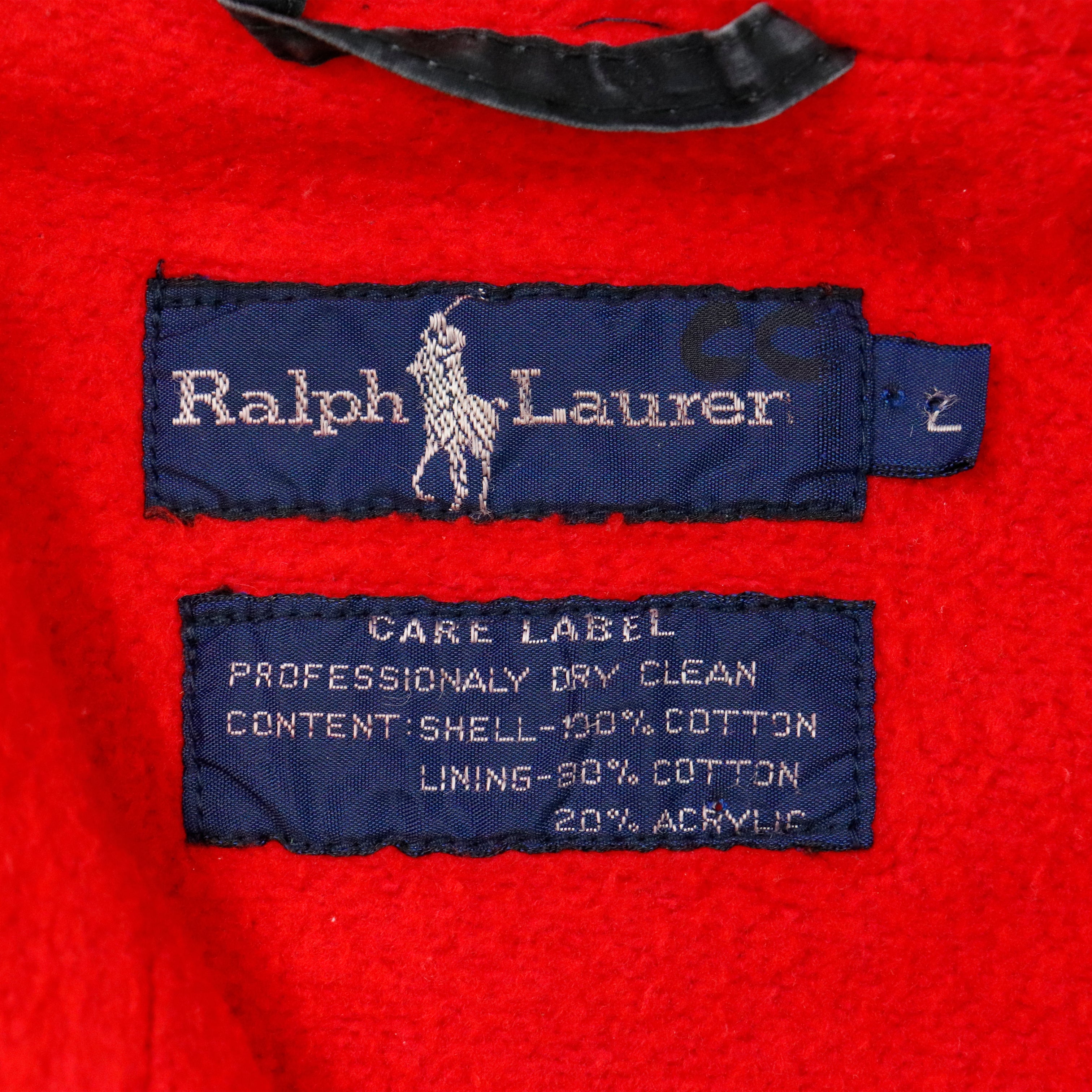 Vintage 90s Ralph Lauren Cookie Crest Patch Hooded Jacket Size L