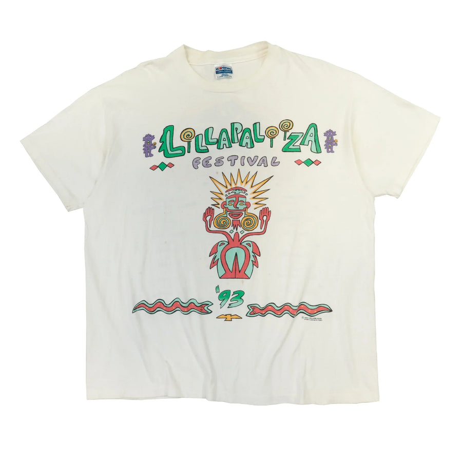 Vintage 1993 Lollapalooza Music Festival White T-Shirt Size XL