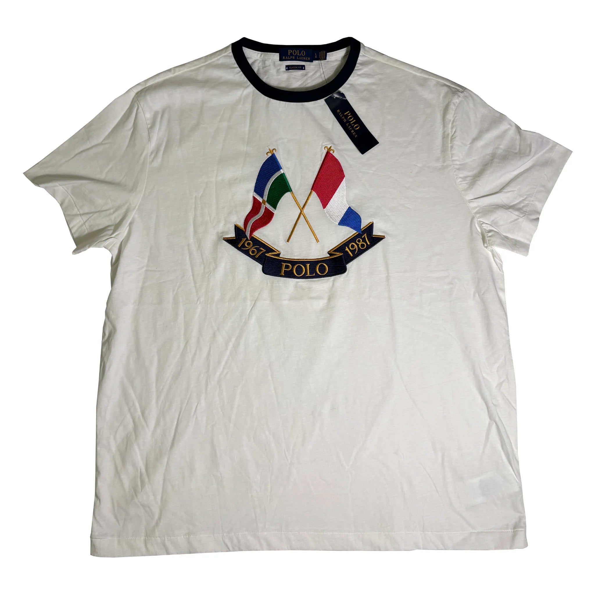 NWT Polo Ralph Lauren cross flags white T-Shirt Size L – FAIF.COM