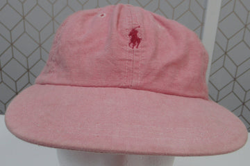 Vintage Polo Ralph Lauren Red Chambray Fitted Hat Sz M