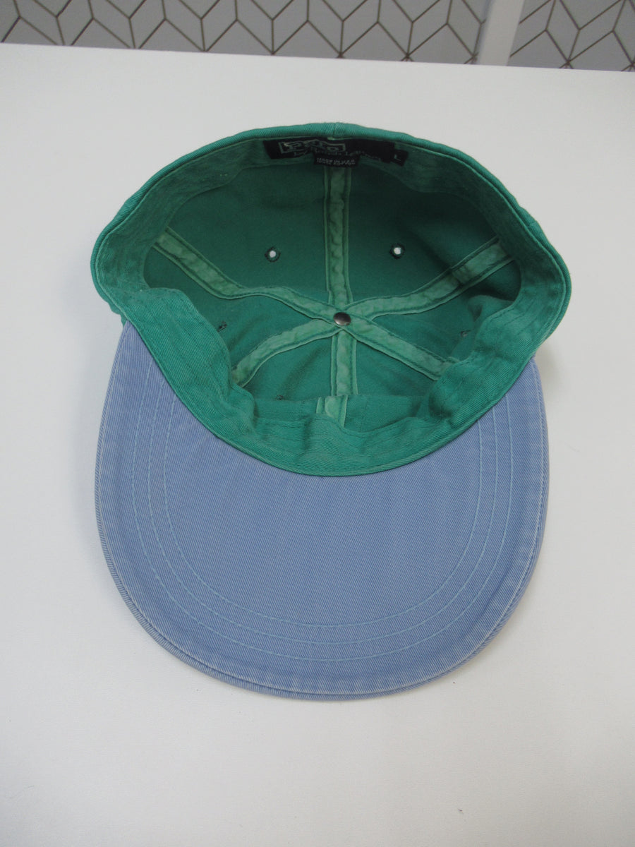 Vintage Polo Chino Green and Blue Fitted Hat Sz L