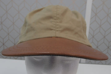 Vintage Polo Ralph Lauren Cotton and Leather Fitted Hat Sz L
