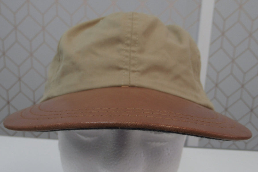 Vintage Polo Ralph Lauren Cotton and Leather Fitted Hat Sz L