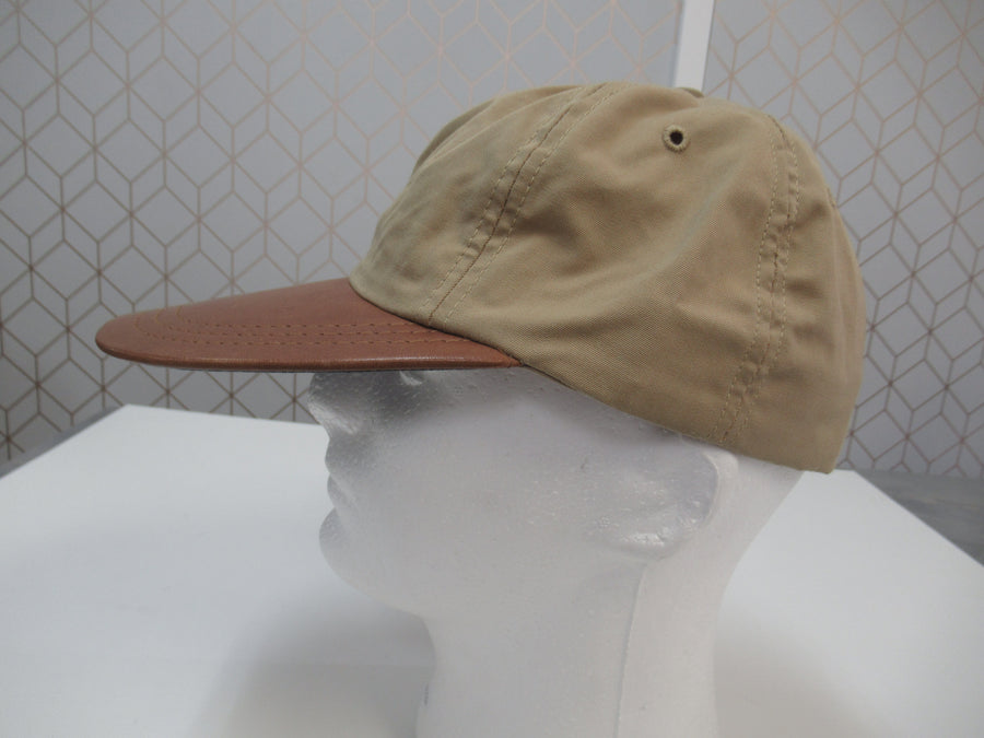 Vintage Polo Ralph Lauren Cotton and Leather Fitted Hat Sz L