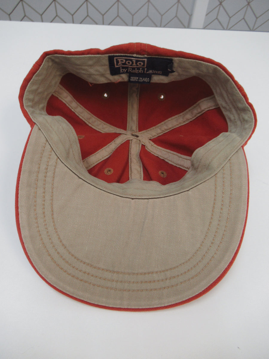Vintage Polo Sportsman Orange Deer Head Fitted Hat Sz M