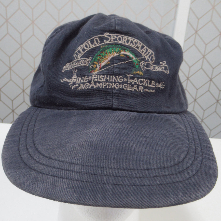 Vintage Polo Country Sportsman Fishing and Tackle Fitted Hat Sz L