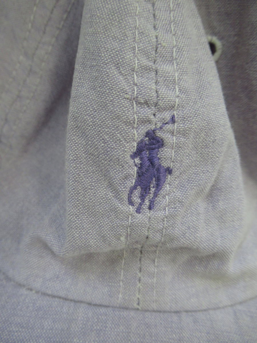 Vintage Polo Ralph Lauren Purple Chambray Fitted Hat Sz M