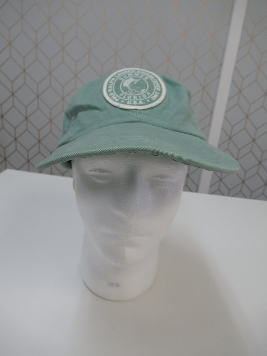 Vintage Polo Ralph Lauren Green Summer Florida Fitted Hat Sz L