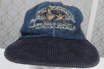 Vintage Polo Sportman Ducks Denim and Corduroy Fitted Hat Sz M