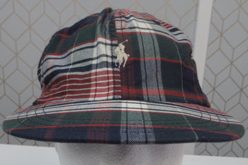 Vintage Polo Plaid Cotton Strapback Hat