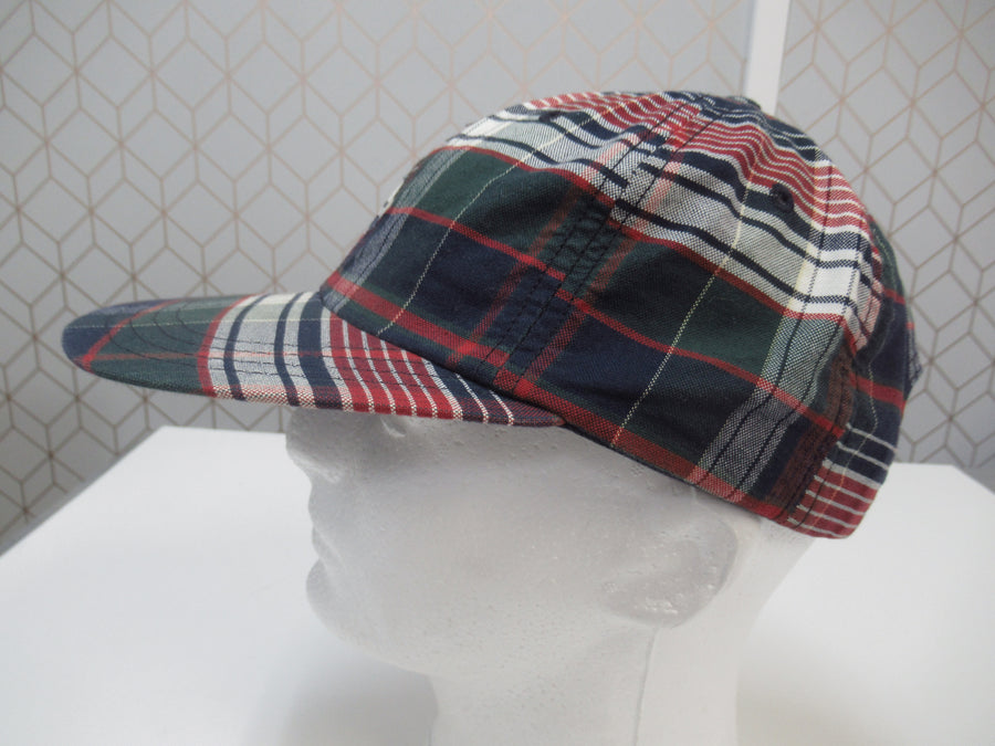 Vintage Polo Plaid Cotton Strapback Hat