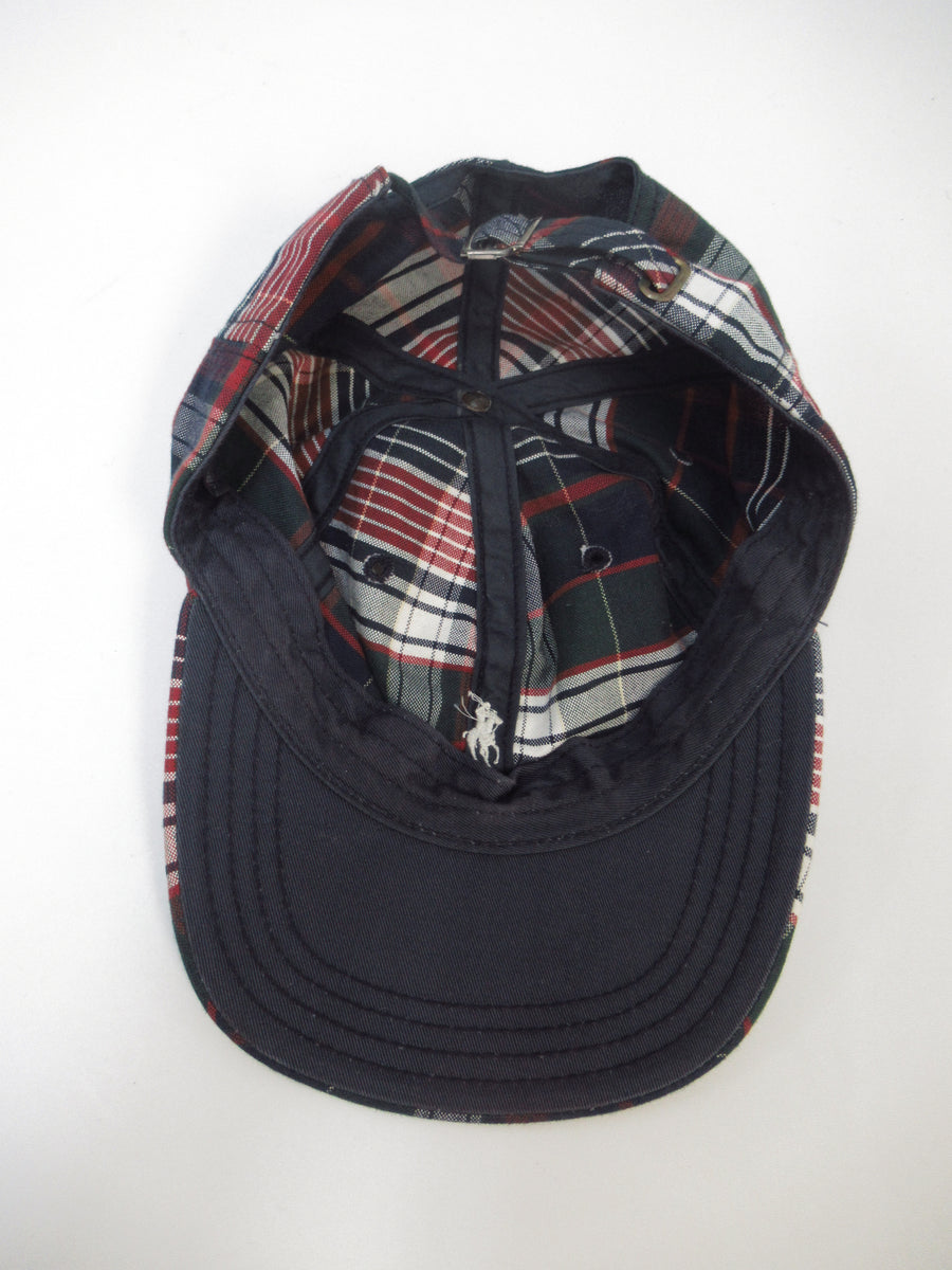Vintage Polo Plaid Cotton Strapback Hat