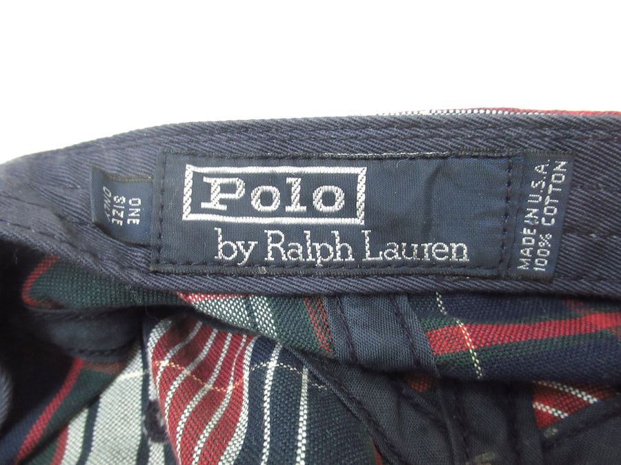 Vintage Polo Plaid Cotton Strapback Hat