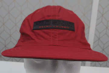 Vintage Polo Sport Red Nylon Fitted Hat Sz L