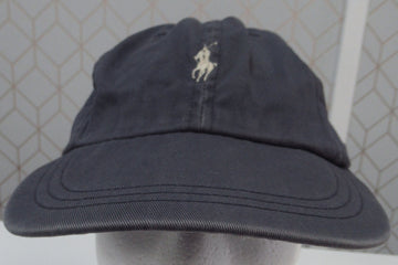 Vintage Polo Black Strapback Hat