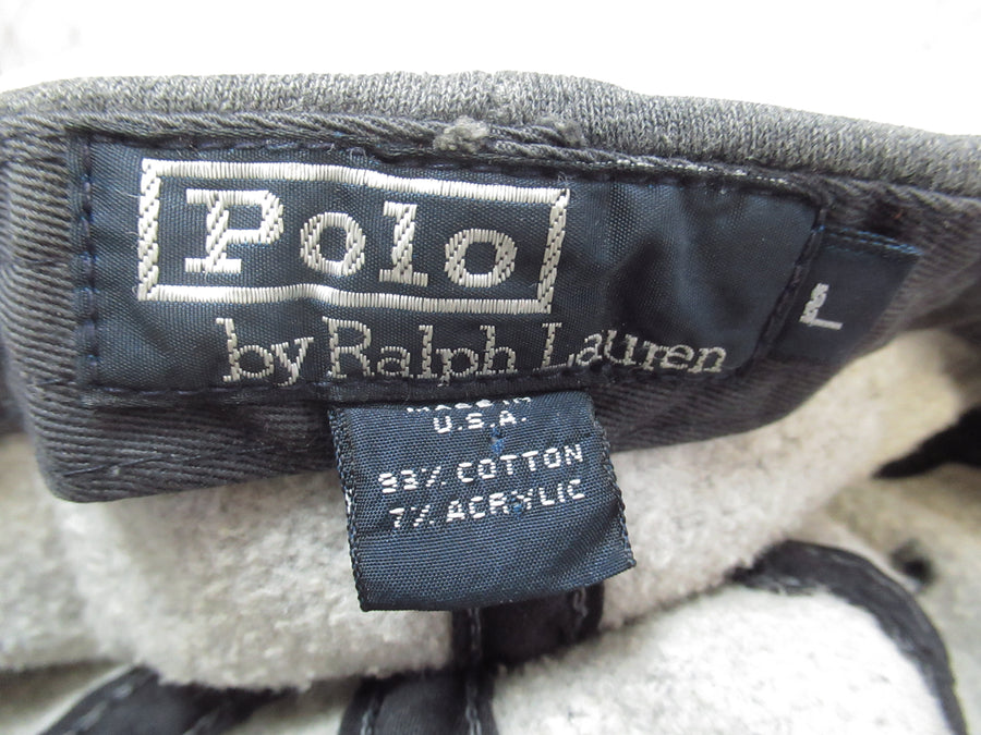Vintage Polo Dark Grey Jersey Fitted Hat Sz L