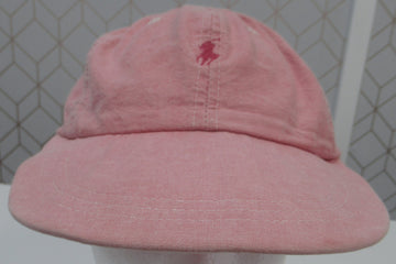 Vintage Polo Ralph Lauren Red Chambray Fitted Hat Sz L