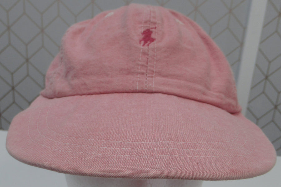 Vintage Polo Ralph Lauren Red Chambray Fitted Hat Sz L