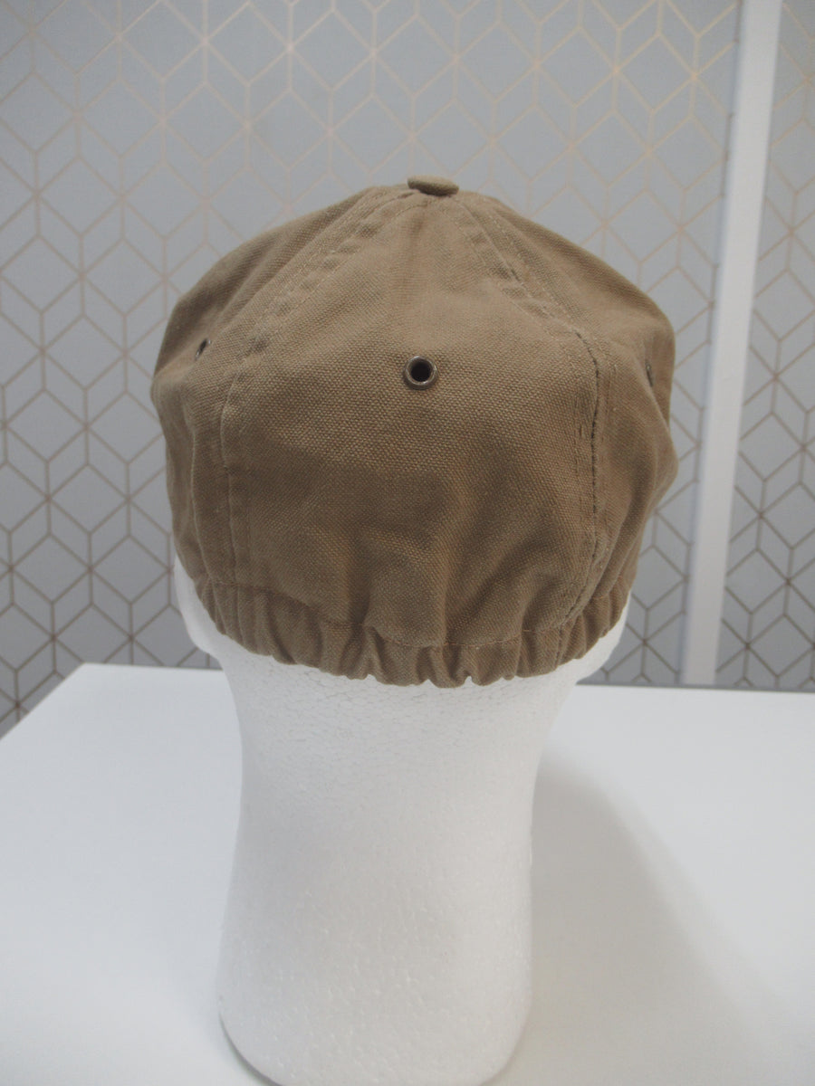 Vintage 80s Polo Ralph Lauren Canvas and Leather Long Bill Fitted Hat Sz M