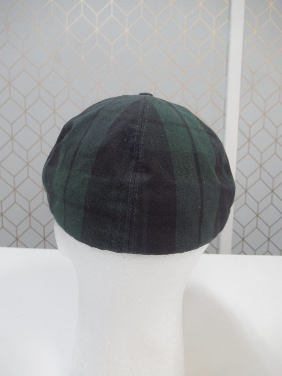 Vintage Polo Ralph Lauren Blackwatch Plaid Waxed Coton Fitted Hat Sz M