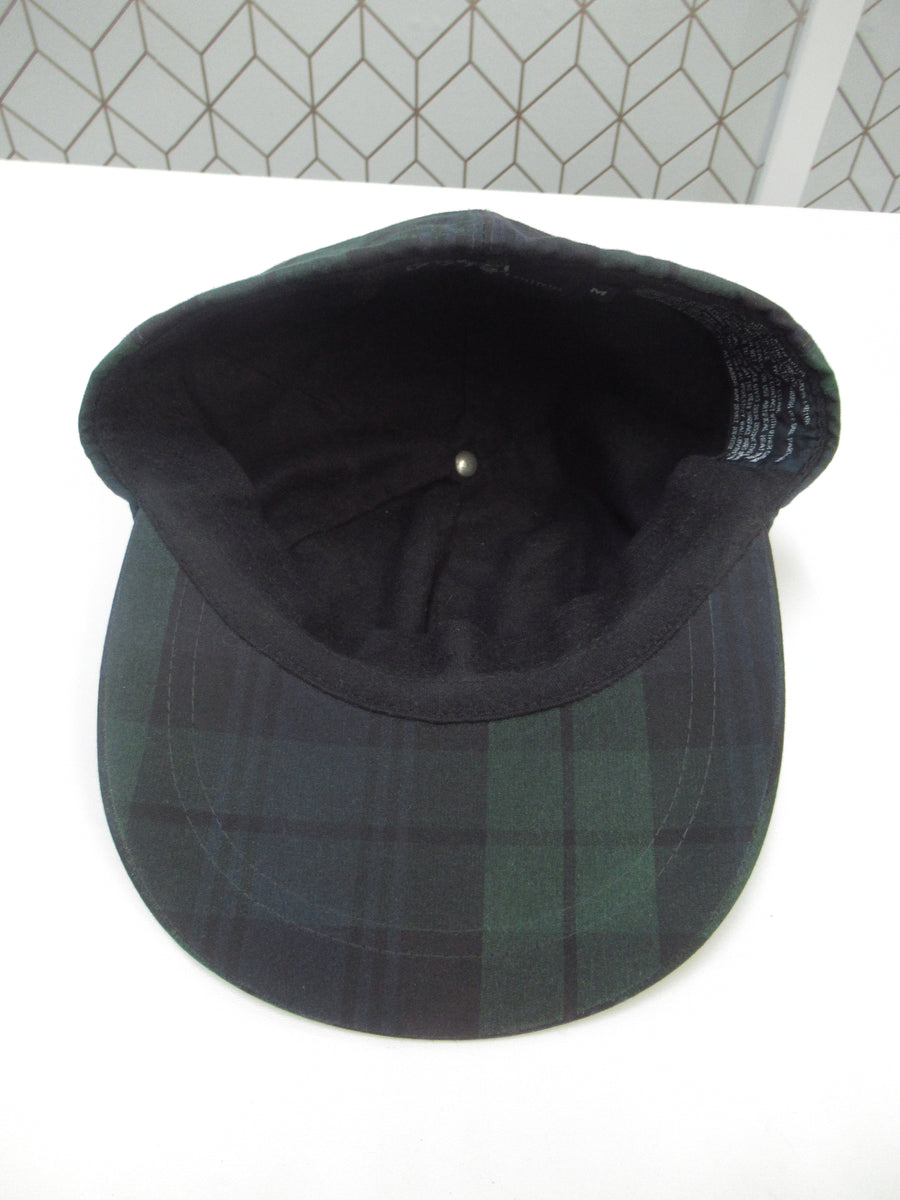 Vintage Polo Ralph Lauren Blackwatch Plaid Waxed Coton Fitted Hat Sz M