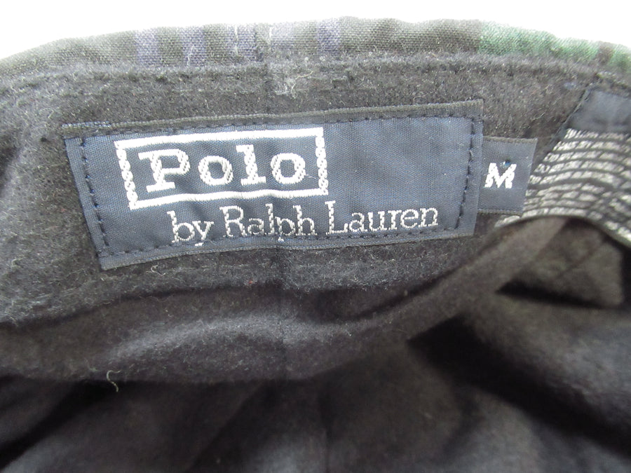 Vintage Polo Ralph Lauren Blackwatch Plaid Waxed Coton Fitted Hat Sz M