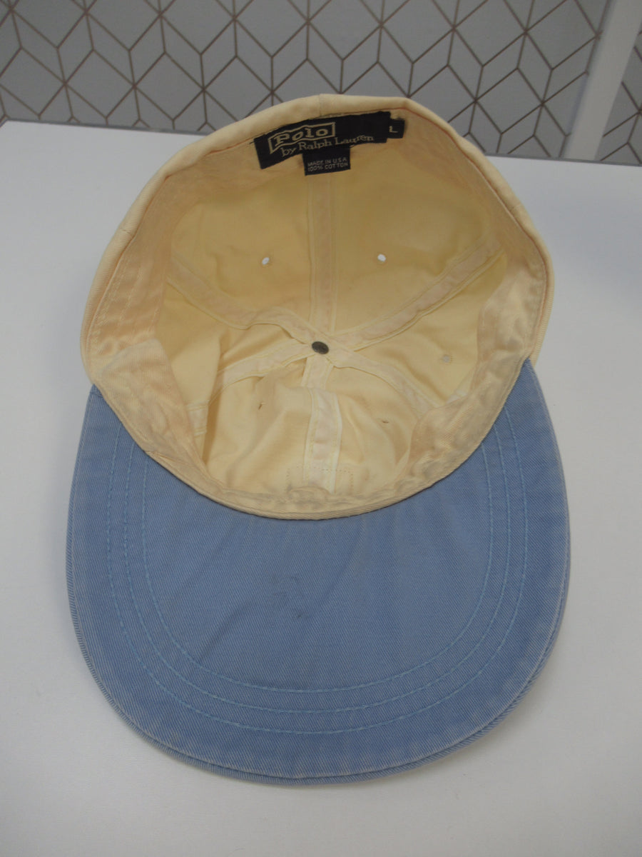 Vintage Polo Chino Yellow and Blue Fitted Hat Sz L