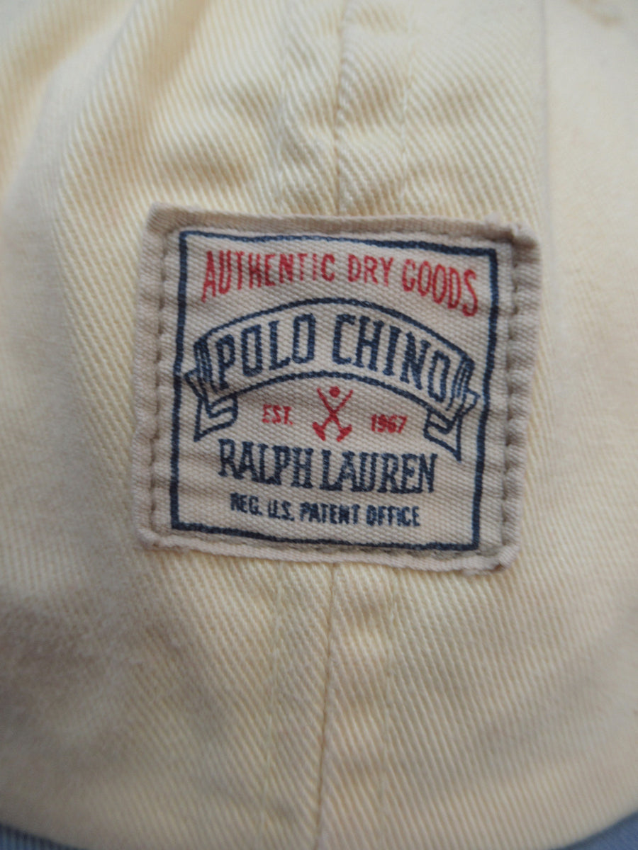 Vintage Polo Chino Yellow and Blue Fitted Hat Sz L
