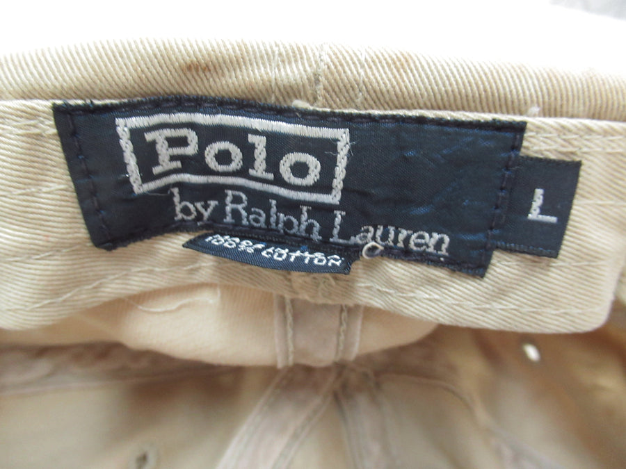 Vintage Polo Chino Beige and Green Fitted Hat Sz L