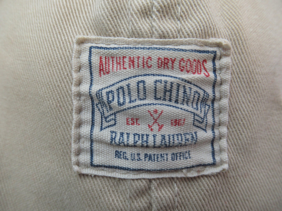 Vintage Polo Chino Beige and Green Fitted Hat Sz L