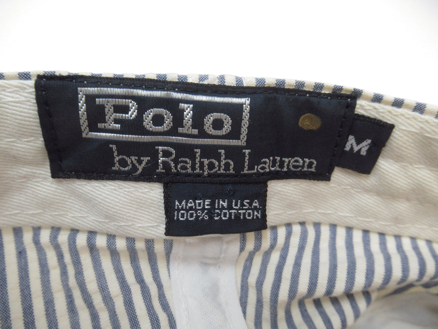 Vintage Polo Ralph Lauren Seer Sucker Fitted Hat Sz M