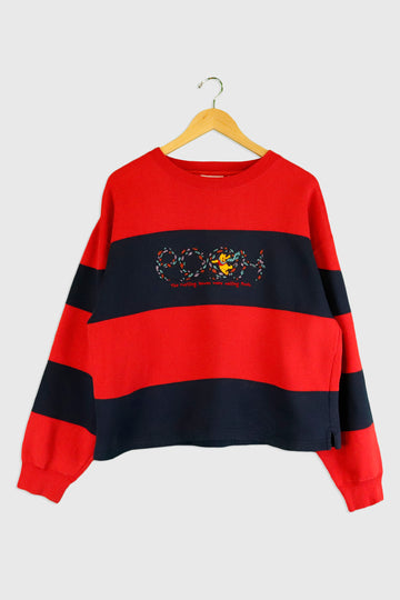 Vintage Disney Pooh Embroidered Leaves 'pooh' Sweatshirt Sz XL