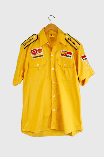 Vintage Ferrari Vodafone Button Up Shirt Sz XL