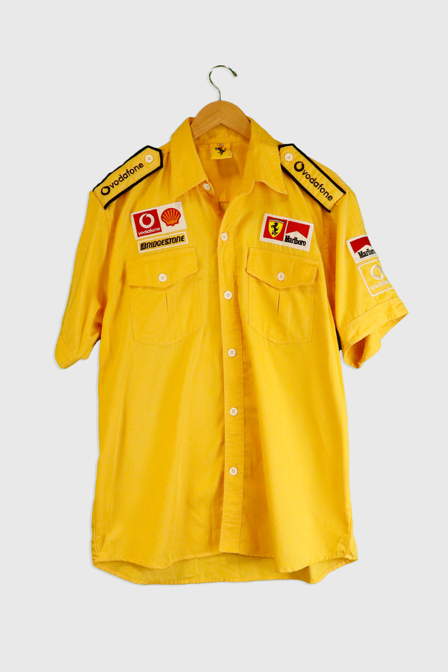 Vintage Ferrari Vodafone Button Up Shirt Sz XL