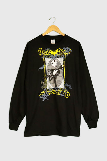 Vintage Tim Burton's Nightmare Before Christmas Vinyl Long Sleeve Sweatshirt Sz L