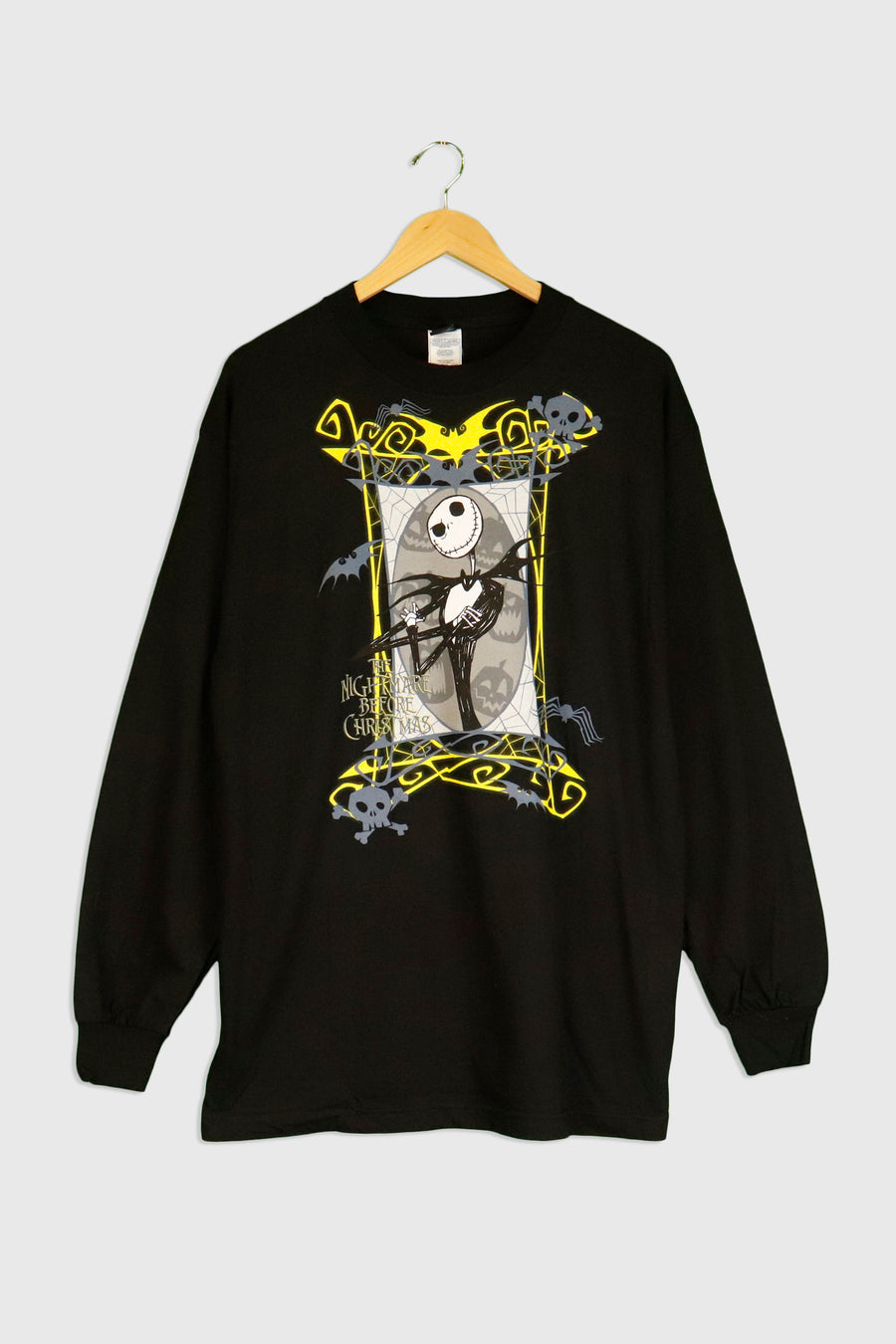Vintage Tim Burton's Nightmare Before Christmas Vinyl Long Sleeve Sweatshirt Sz L