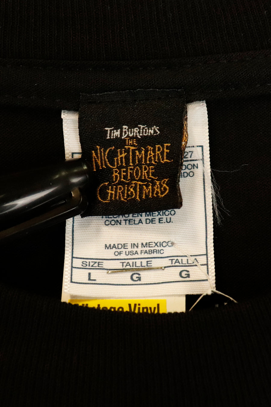 Vintage Tim Burton's Nightmare Before Christmas Vinyl Long Sleeve Sweatshirt Sz L