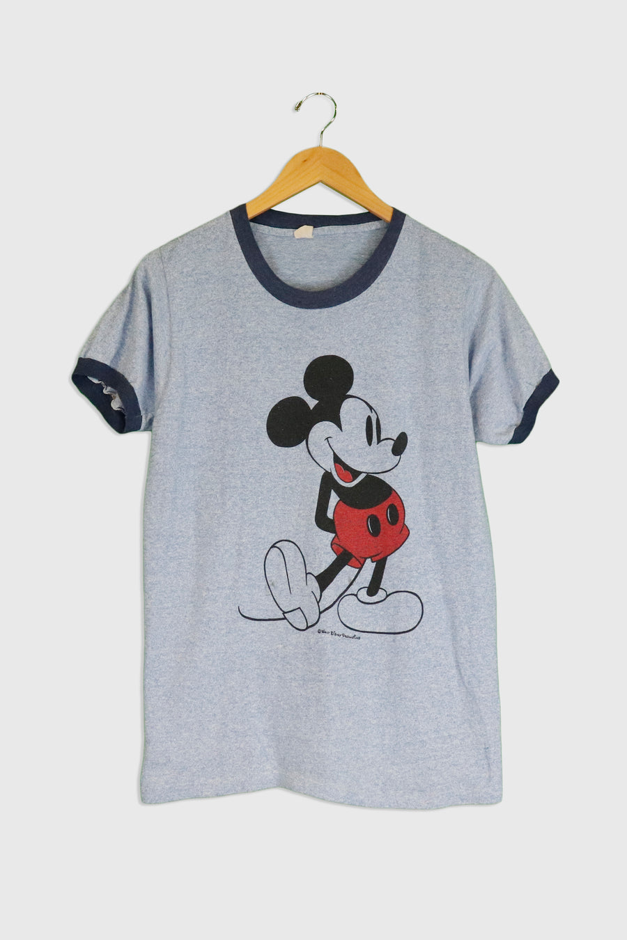Vintage Disney Mikey Mouse Hollow Vinyl Print T Shirt Sz S