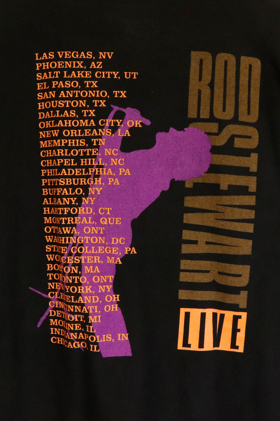 Vintage Rod Stewart Live Tour Graphic T Shirt Sz L