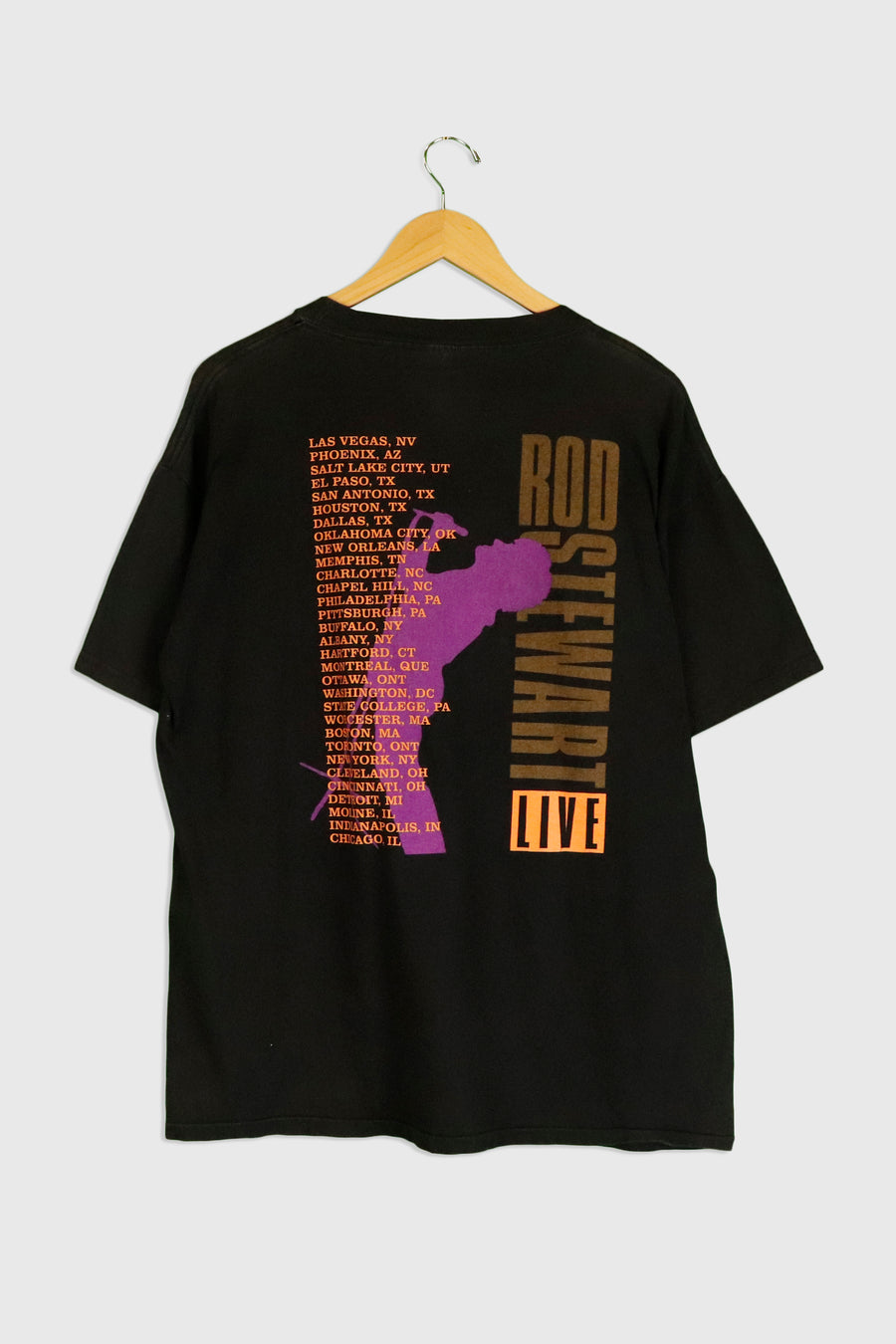 Vintage Rod Stewart Live Tour Graphic T Shirt Sz L