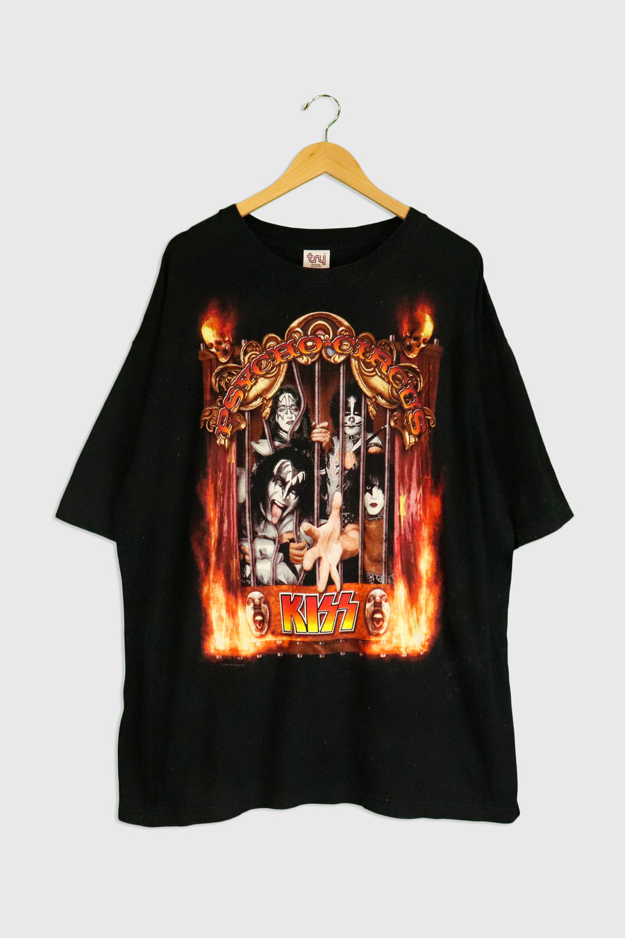 Vintage Kiss 'Phycho Circus' Live In 3d Graphic T Shirt Sz 2XL